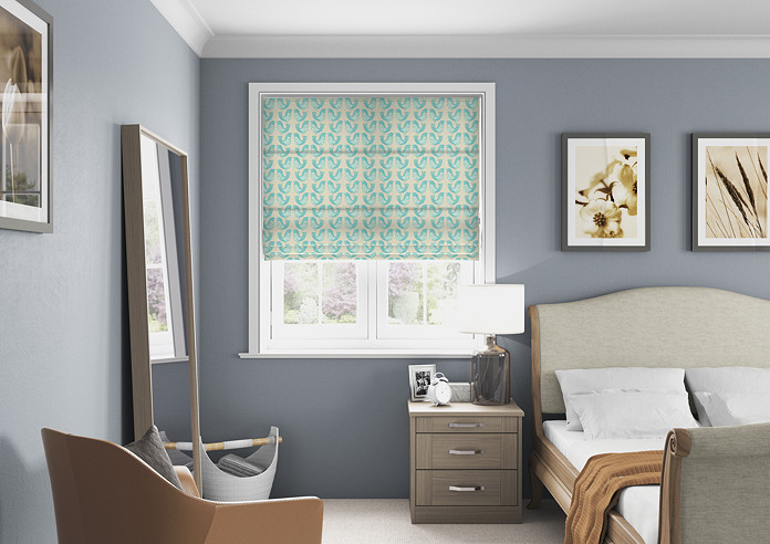 Scandi Birds, Aqua - Twist&Fit Roman Blind - Image 5